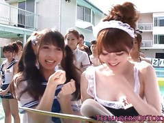 UhBabe presents: Cosplay teens cockriding at pool party