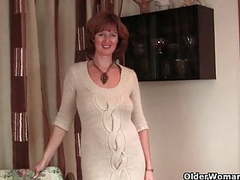 UhBabe presents: Redheaded mom plays with her nipples and pussy (compilation)