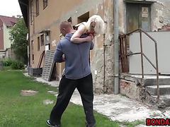 UhBabe presents: Beautiful blonde babe taken tied and fucked like a slave