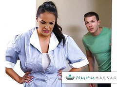 UhBabe presents: Nurumassage hot maid discovers nuru with young lad