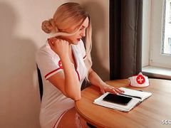 UhBabe presents: German nurse lauren help guy with sex to get a sperm sample