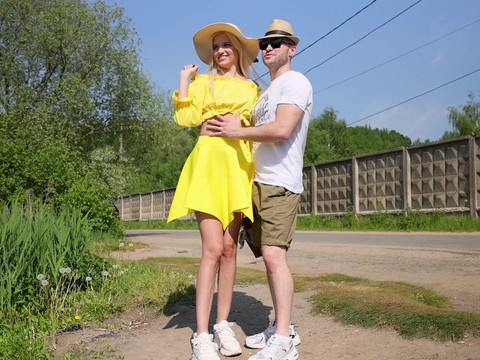 UhBabe presents: Blonde novella night gets fucked from behind in public - hd