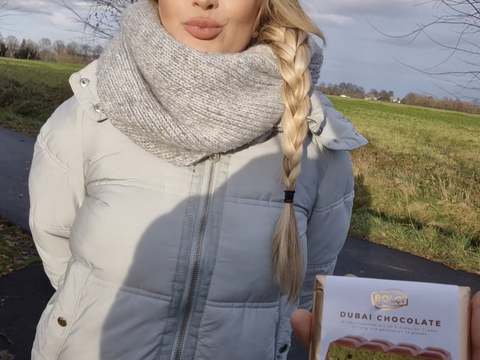 UhBabe presents: I blow and fuck a stranger for the last dubai chocolate from the discount store - risky public sex - litclit