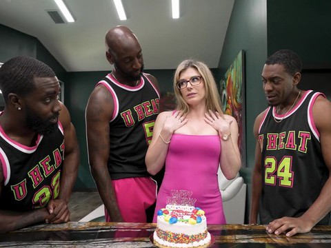 UhBabe presents: Interracial gangbang with a horny blonde babe - cory chase