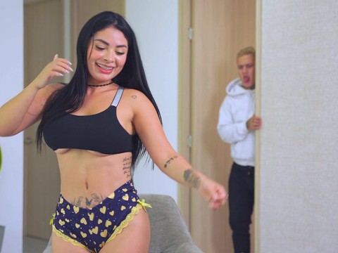 UhBabe presents: Brunette alejandra palacios with hot ass sucking a hard cock