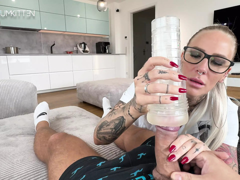UhBabe presents: Ride therapy for pole fever - raw xxl glasses facial you won't forget