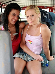 UhBabe presents: Naughty young Ellis and her hot friend share a hard cock