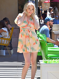 UhBabe presents: Slim american blonde Scarlett Hampton masturbates in a backyard